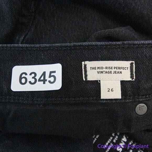 NEW Madewell The Mid-Rise Perfect Vintage Jeans Clean Black Wash, 26 - Picture 13 of 15